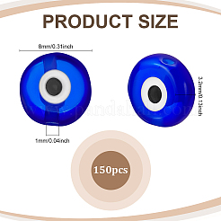 150Pcs Handmade Evil Eye Lampwork Beads&nbsp;LAMP-ME0001-17