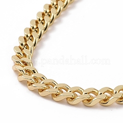 Cubic Zirconia Leopard Pendant Necklace with Brass Curb Chains for Women&nbsp;NJEW-G096-01G-04