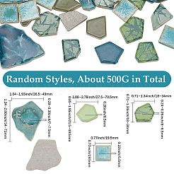 500G 4 Styles Mosaic Tiles Porcelain Cabochons&nbsp;DIY-SP0007-72