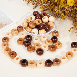 80Pcs 4 Colors Wood European Beads&nbsp;WOOD-PA0001-76