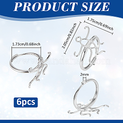 6Pcs Adjustable Brass Ring Components&nbsp;FIND-PH0038-31A