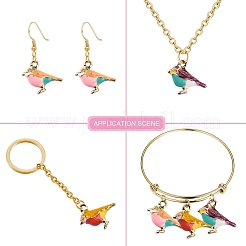 30Pcs 3 Colors Alloy Enamel Pendants&nbsp;ENAM-CJ0002-35