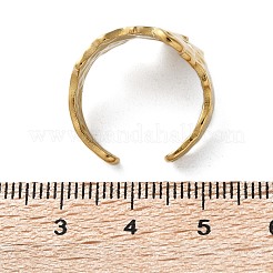 Ion Plating(IP) 304 Stainless Steel Wide Flower Open Cuff Ring for Women&nbsp;X-RJEW-G275-05G