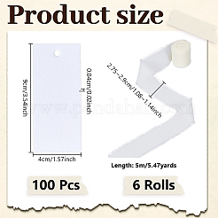 50Pcs Rectangle Blank White Paper Gift Tags&nbsp;CDIS-WH0021-059B