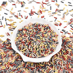 Baking Paint Glass Twist Bugle Beads&nbsp;SEED-N007-24B