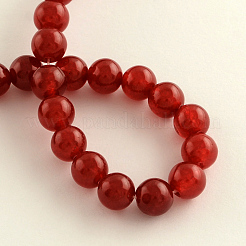 Dyed Natural White Jade Round Bead Strands&nbsp;G-Q937-16