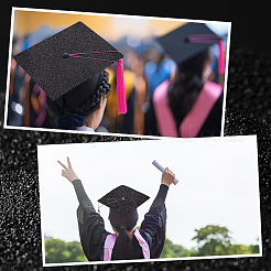 Square EVA Glitter Graduation Cap Topper Stickers&nbsp;DIY-WH20053-05C