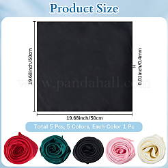 5Pcs 5 Colors Detachable Satin Lady's Scarf&nbsp;AJEW-CN0004-92A
