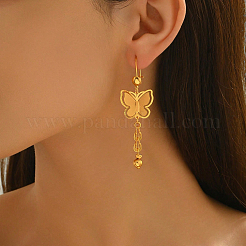 Brass Butterfly Tassel Hoop Earrings&nbsp;GT6023