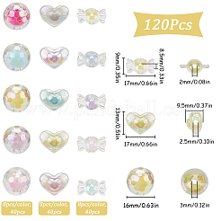 120Pcs 15 Styles Transparent Acrylic Beads&nbsp;TACR-SP0001-15