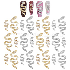 24Pcs 4 Styles Alloy Rhinestone Cabochons&nbsp;MRMJ-OC0004-10