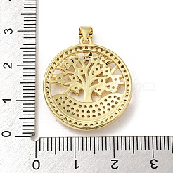 Rack Plating Brass Micro Pave Cubic Zirconia Pendants&nbsp;KK-F869-24G