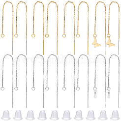 8 Pairs 2 Colors 304 Stainless Steel Earring Findings&nbsp;STAS-BBC0009-72