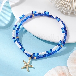 3Pcs 3 Styles Ocean Alloy Charm Bracelets Sets&nbsp;BJEW-MZ00338