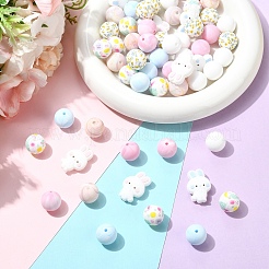 70Pcs 8 Styles Food Grade Eco-Friendly Silicone Beads&nbsp;SIL-YW0002-46