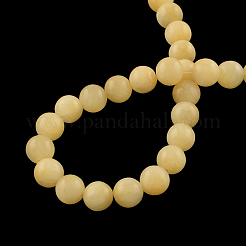 Round Natural Yellow Jade Beads Strands&nbsp;X-G-R336-8mm-03