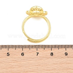 Brass Micro Pave Cubic Zirconia Adjustable Ring Components&nbsp;KK-CBAC351-02G