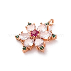 Rack Plating Brass with Cubic Zirconia Pendants&nbsp;KK-Q010-11RG