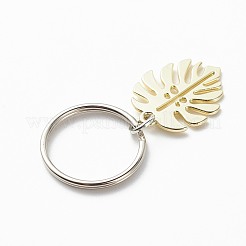 5Pcs Monstera Leaf Alloy Pendant Keychain&nbsp;X-KEYC-JKC00413