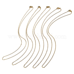 Ion Plating(IP) 5Pcs 304 Stainless Steel Cable Chain Necklaces Set for Men Women&nbsp;MAK-YW0002-02P