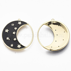 Brass Micro Pave Cubic Zirconia Pendants&nbsp;KK-R130-036-01G-NF