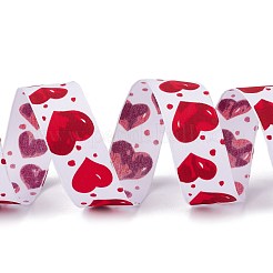 Single Face Polyester Heart Printed Satin Ribbon&nbsp;OCOR-L044-03