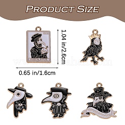 25Pcs 5 Style Alloy Enamel Pendants&nbsp;ENAM-SZ0004-13