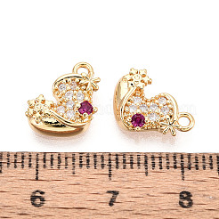Brass Micro Pave Cubic Zirconia Charms&nbsp;KK-N263-139B-G