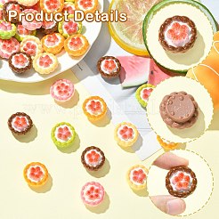 40Pcs 5 Colors Opaque Resin Decoden Cabochons&nbsp;RESI-CJ0005-17
