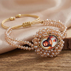 Adjustable Glass Beads Double Layers Braided Bead Bracelets&nbsp;DY5485