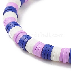 6Pcs 6 Style Handmade Polymer Clay Heishi Surfer Stretch Bracelets Set&nbsp;BJEW-TA00204