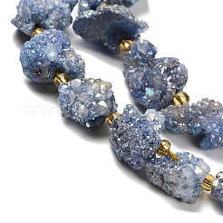 Electroplated Natural Druzy Agate Beads Strands&nbsp;G-G289-02C