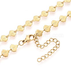 6MM 304 Stainless Steel Shell Shape Link Chain Necklaces&nbsp;NJEW-T016-06G