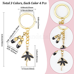 12Pcs 3 Colors Alloy Enamel Shoes Keychains&nbsp;KEYC-SC00020