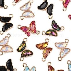 24Pcs 6 Colors Alloy Glass Connector Charms&nbsp;FIND-FS0003-51