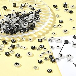 200Pcs Opaque Black Acrylic Beads&nbsp;MACR-FS0001-86