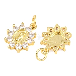 Brass Micro Pave Clear Cubic Zirconia Pendants&nbsp;CU-CBAB3AD-03G-01
