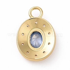 Eco-friendly Brass Micro Pave Cubic Zirconia Pendants&nbsp;X-KK-D079-23G-02