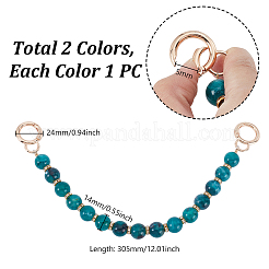 2Pcs 2 Colors 14mm Round Resin Imitation Gemstone Beaded Bag Decorative Chains&nbsp;PURS-GA0001-01