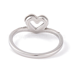 304 Stainless Steel Heart Finger Ring for Women&nbsp;RJEW-C086-06-P