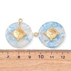 304 Stainless Steel Resin Pendants&nbsp;STAS-F352-06A-03