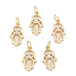 Brass Clear Cubic Zirconia Charms&nbsp;ZIRC-C024-11G