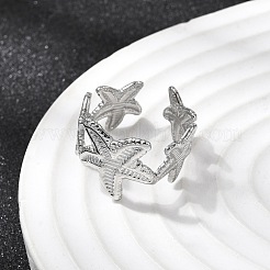 5Pcs 304 Stainless Steel Open Cuff Rings for Women&nbsp;RJEW-K313-10P