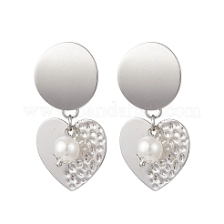 ABS Plastic Imitation Pearl Dangle Stud Earrings&nbsp;EJEW-JE06903-01