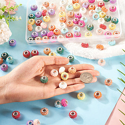 100Pcs 10 Colors AB Color Resin Rose Flower European Beads&nbsp;RESI-TA0003-89