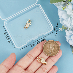 3Pcs Brass Micro Pave Clear Cubic Zirconia Lobster Claw Clasps&nbsp;ZIRC-BBC0002-19