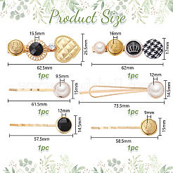 6Pcs 6 Styles Alloy Hair Bobbin Pins&nbsp;PHAR-HY0001-11
