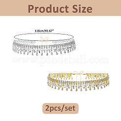 2Pcs Glass Rhinestone Hat Chains&nbsp;HJEW-FH00268