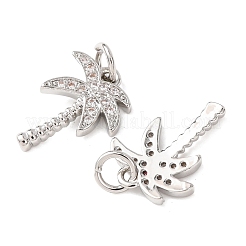 Brass Micro Pave Cubic Zirconia Pendants&nbsp;ZIRC-K070-38P