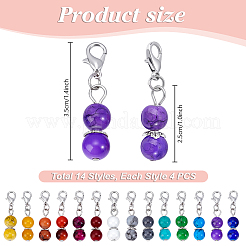 56Pcs 14 Style Glass Pendant Decorations&nbsp;HJEW-PH02124